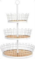 MARTHA STEWART 3 TIRED BASKET WHITE