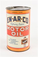 EN-AR-CO MOTOR OIL IMPERIAL QT. OIL CAN