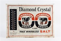 VINTAGE DIAMOND CRYSTAL SALT ADV. THERMOMETER