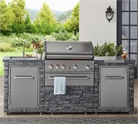 Outdoor kitchen MSRP $2499 faux stone natural gas
