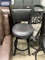 Faux snakeskin black leather stool MSRP $299