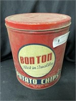 Tin Advertising Chip Canister