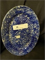 Blue Sponge Decorated Platter