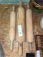 (3) Primitive Rolling Pins