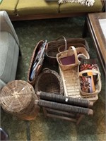 Assorted Baskets And Stool