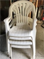 4 Plastic Patio Chairs