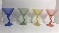 4 Martini Glasses Multicolored