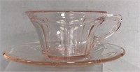 Pink Depression Glass Teacup And Saucer