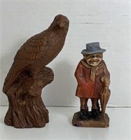 2 Resin Figurines Man And Eagle