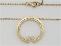 Memoire L Collection Diamond  Necklace 18 KT