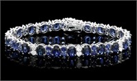 AIGL 24.60 Cts Natural Sapphire Diamond Bracelet