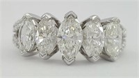 GIA 2.24 Cts 5 Stone Marquise Diamond Band