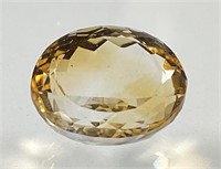 Certified 12.40 Cts Natural Oval Cut Citrine