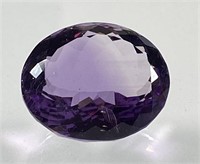 Certified 15.70 Cts Natural Oval Cut Amethyst