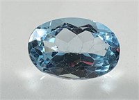 Certified 6.85 Cts Natural Oval Cut Blue Topaz