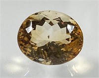 Certified 10.65 Cts Natural Oval Cut Citrine