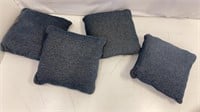 4 Throw Pillows Blue/white Spots Pattern