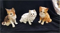 3 Porcelain cats