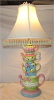 Ceramic Teapot Lamp 26" T