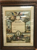 Framed Civil War Discharge
