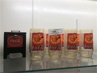 8 Coca Cola Tumblers With Coaster Box
