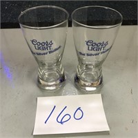(2) Matching Coors Silver Bullet Glasses
