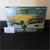 Metal Ford F100 Truck Sign