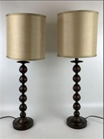 Pair of Contemporary Metal Lamps with Shades