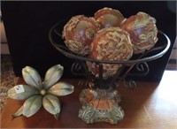 DECORATIVE VASE WITH SPHERES 12" WITH METAL