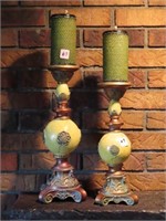 PAIR OF DECORATIVE CANDLE HOLDERS