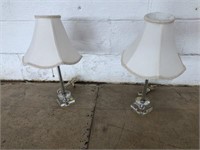(2) Glass Bedroom Lamps