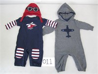 2 Baby Onesies - Size 3-6 Months + Hat