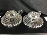 Pair of Crystal Candelholders