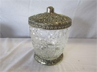 Small Glass & Metal Canister 7"