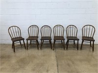 (6) Plank Seat Chairs