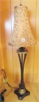 TABLE LAMP - 34" WITH BAMBOO MIRROR 19" X 26"