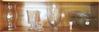 ASSORTMENT: VASES, 8 CLEAR GLASS BOWLS