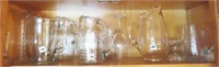 8 GLASS PITCHERS AND BUD VASE
