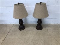 (2) Wooden Table Lamps