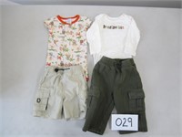 Baby Onesies + Cargo Pants and Shorts - 6-12 Month