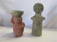 Primitive Style Stone Statues Taller is 10"
