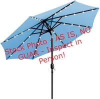SunRay 9' Round Solar Lighted Umbrella