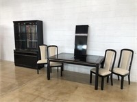 Modern Black Lacquered 6Pc. Dining Room Suite