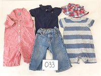 Baby Onesies + Jeans and Hat - Size 6-12 Months