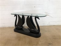 Swan Supported Glass top Sofa Table