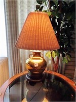 PAIR OF BRASS TABLE LAMPS - 23"