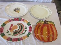 4 Platters Turkey Platter is 19"