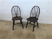 (2) Mahogany Windsor Side Chairs