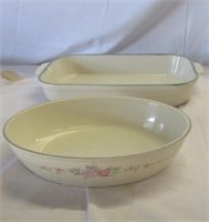 2 Pfaltzgraff Baking Dishes Larger is 13 1/2"