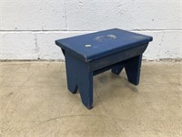 Blue Painted Foot Stool